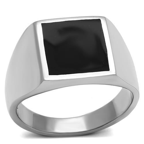 Mens black onyx ring - , stainless