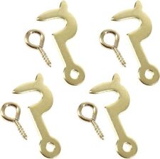 Side Hook And Eye Brass Lid Catch Fastener 25mm Door Latch Multi Quantities