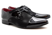 Mens Lace Up Shiny Patent