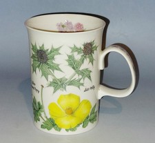 Dunoon Mug British Wild Flowers Fine Bone China Vintage 1990s 
