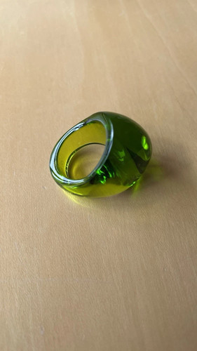 Lalique cabochon domed green - domed,