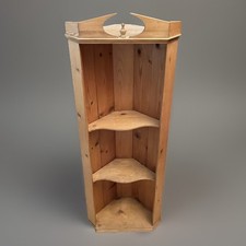 Vintage Solid Pine Corner Shelf Display Unit to Stand Or Hang On Wall