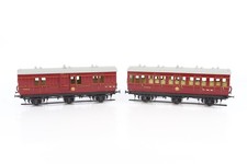 Kit Built O Gauge LMS Maroon "7890" "3456" Brass Coaches x 2