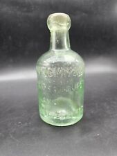ANTIQUE 1900s JOHN MACKAY GLASGOW EDINBURGH NEWCASTLE AQUA DUMPY SELTZER BOTTLE