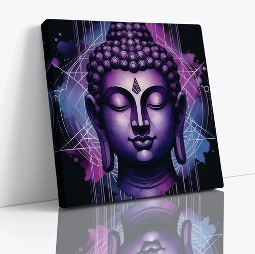 Buddha head purple - head, purple,