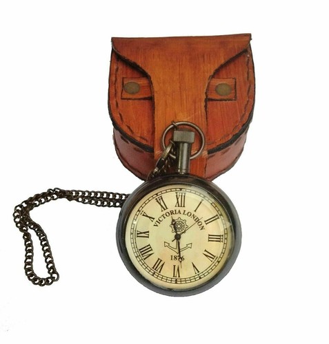 Antique brass pocket - brass, watch