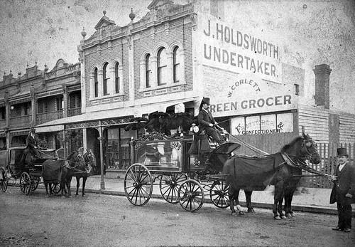 Hearse carriage outside - hearse,