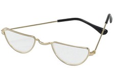 Half Moon Gold Glasses Specs Santa Father Christmas Old Man Granny Fancy Dress