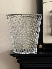 Vintage Metal Waste Paper Basket Galvanised Wire Mesh Bin