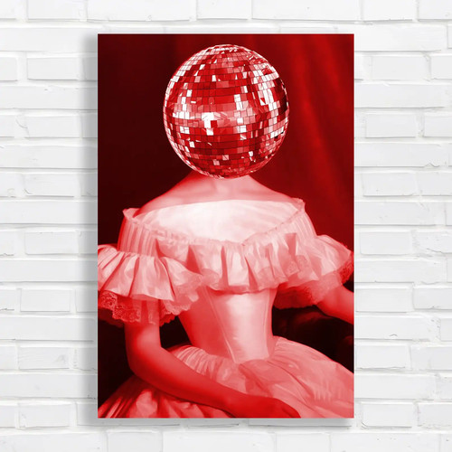 Disco ball mirrored sphere - sphere, red