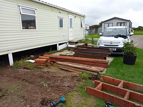 Wooden treated decking - wooden,