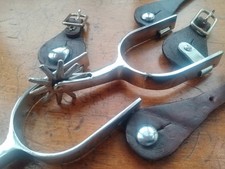 Boy Girl Western Pair of Cowboy Spurs  Tough Leather Strap with Strong Metal