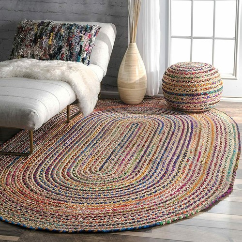 Handwoven jut cotton chindi - handwoven,