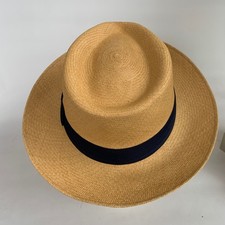 Seconds- 100% Toquilla Straw Panama Hat. Handmade In Ecuador. Gold. Size 60cm.