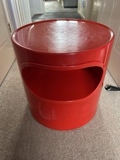 Vintage Retro Italian Red Plastic Side Table Giano Giano Vano Emma Gismondi