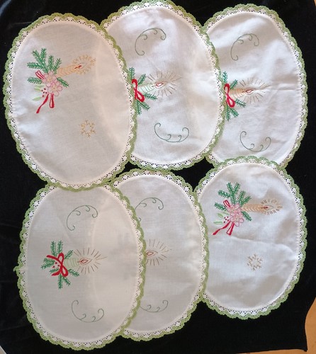 Vintage set christmas oval - 6, x