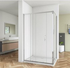 Sliding Shower Door 1000–1700mm 6mm Glass 1850mm High – Optional Side Panel