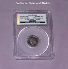 2008 ROYAL MINT UNDATED MULE TWENTY PENCE COIN - 2nd Highest Graded - CHOICE UNC