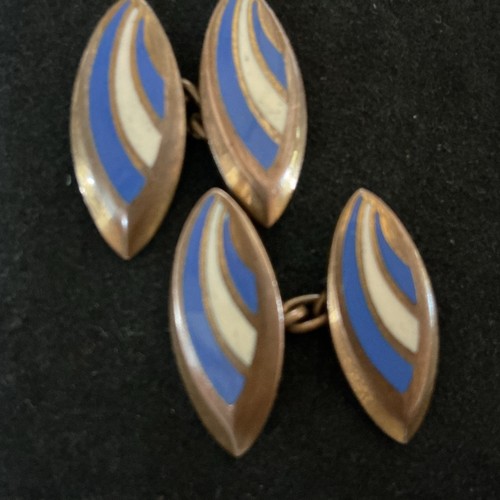 Vintage cufflinks blue - cufflinks,