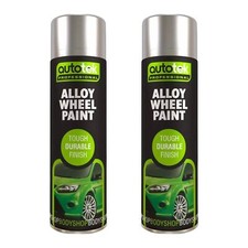 Autotek Alloy Wheel Multi-Purpose Spray Paint Tough Durable Finish 500ml x2