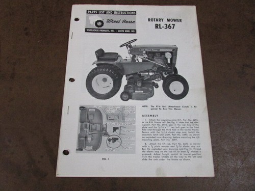 Wheel horse 367 lawn - lawn, manual