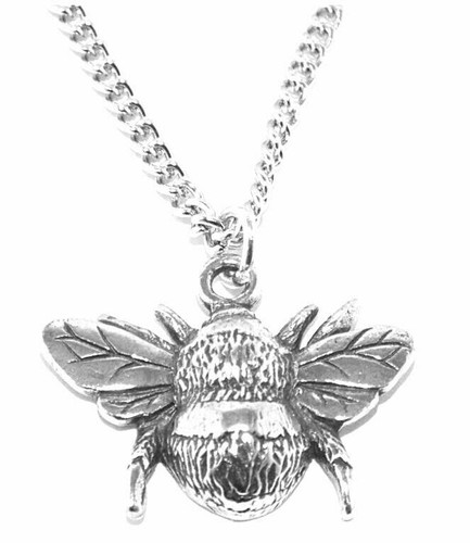 Bumble bee pendant pewter - bumble,