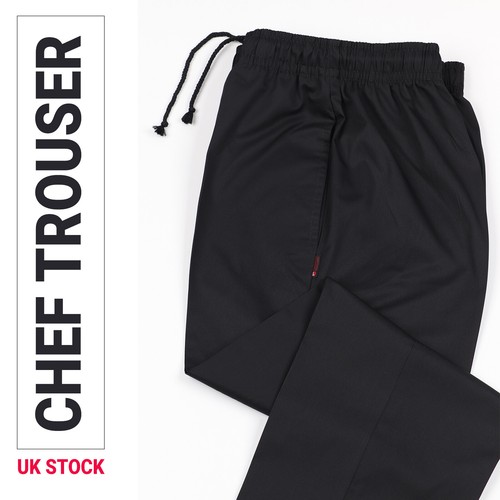 Black chef trouser elasticated - chef,