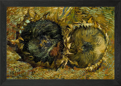 Van gogh two sunflowers framed - sunflowers,