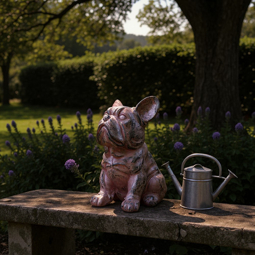 32cm sitting bulldog statue - bulldog,