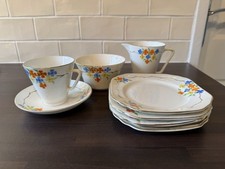 1930s Bone China Tea Set Collection 8 Pieces