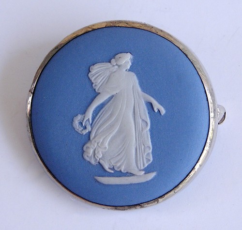 Wedgwood blue jasperware - blue, round