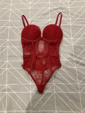 Victoria’s Secret Red Lace Bodysuit Size S