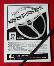 LES LESTON ACCESSORIES WOOD RIM STEERING WHEEL - 1963 ORIGINAL VINTAGE ADVERT