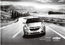 Chevrolet Cruze Specifications Mid-Late 2010 UK Market Foldout Brochure S LS LT