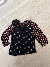 celia birtwell topshop Floral Ruffle Neck Blouse