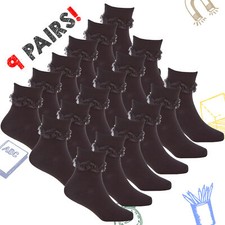 * 9 Pairs Girls 3 Pack Frilly