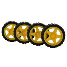 4PCS For Arduino 2WD 4WD Small Smart Car Model Robot Plastic Tire Wheel 65x26mm-