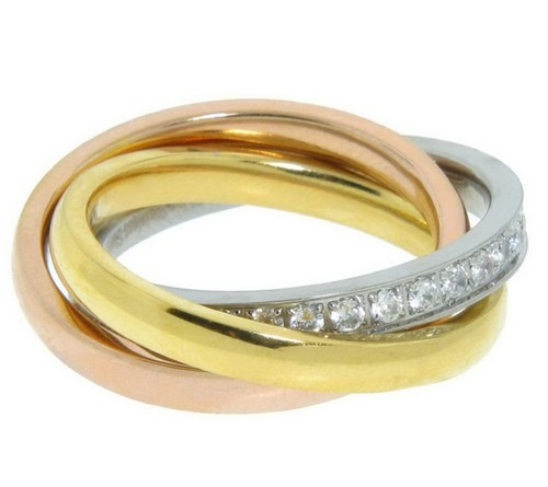 Qvc interlocked tricolor - qvc, gold