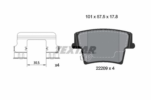 Rear brake pad set disc - pad,