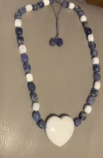 Lola Rose Hansel Necklace Seashell , Blue Jay Quartzite, Blue Drop Stone BN