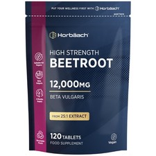 Beetroot Tablets 12,000mg | High Strength | 120 Count | By Horbaach