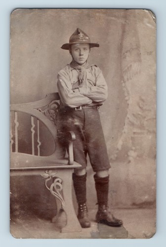 C1915 real photo postcard boy - real,