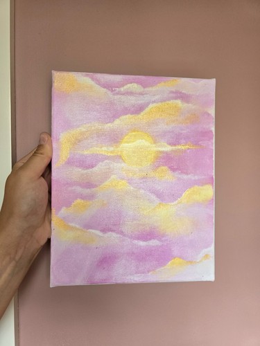 Pastel sunset acrylic canvas - pastel,
