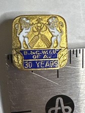 Vintage B&CWIU of A 30 Year Service Pin Gold Tone Crest Lion Lapel Badge Chicago