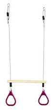 WOODEN TRAPEZE BAR WITH PURPLE