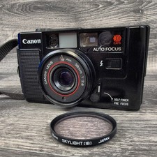 Canon Sure Shot AF35M 35mm Point & Shoot Film Camera With Hoya 48mm Skylight 1B