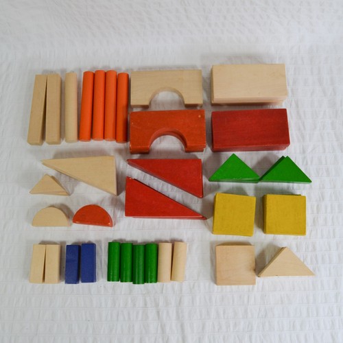 Vintage wooden toy building - vintage,
