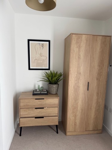 Oak effect wardrobe drawers - wardrobe,