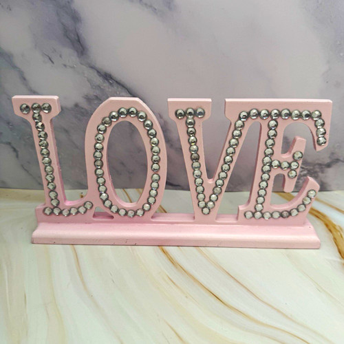 Freestanding pink wooden love - freestanding,
