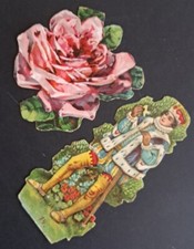 2 X vintage scraps - rose and Cinderella Prince